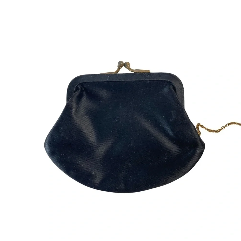 Vintage Magid 60’s Pleated Clutch with Rhinestone Clasp and Baby Coin Bag